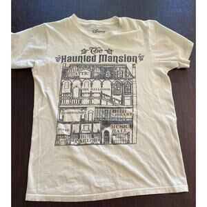 Disney Haunted Mansion Blueprint Graphic Tee Shirt Ivory SM Park Ride Map Sppoky